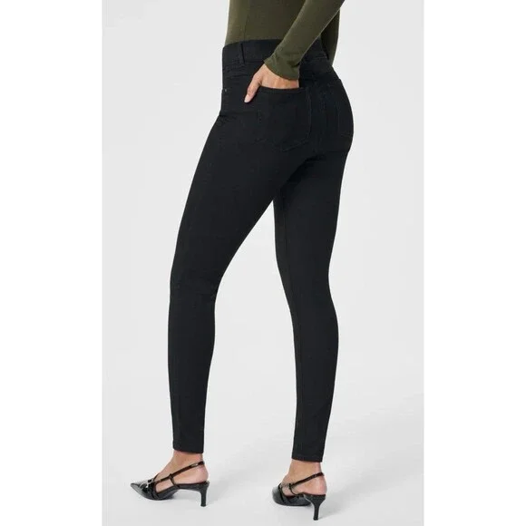 Spanx High Rise Ankle Skinny Shaping Black Jeans Women's Size Medium - Picture 2 of 8